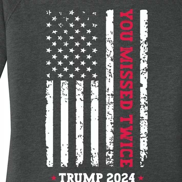 You Missed Twice You Missed Again Trump 2024 Women's Perfect Tri Tunic Long Sleeve Shirt