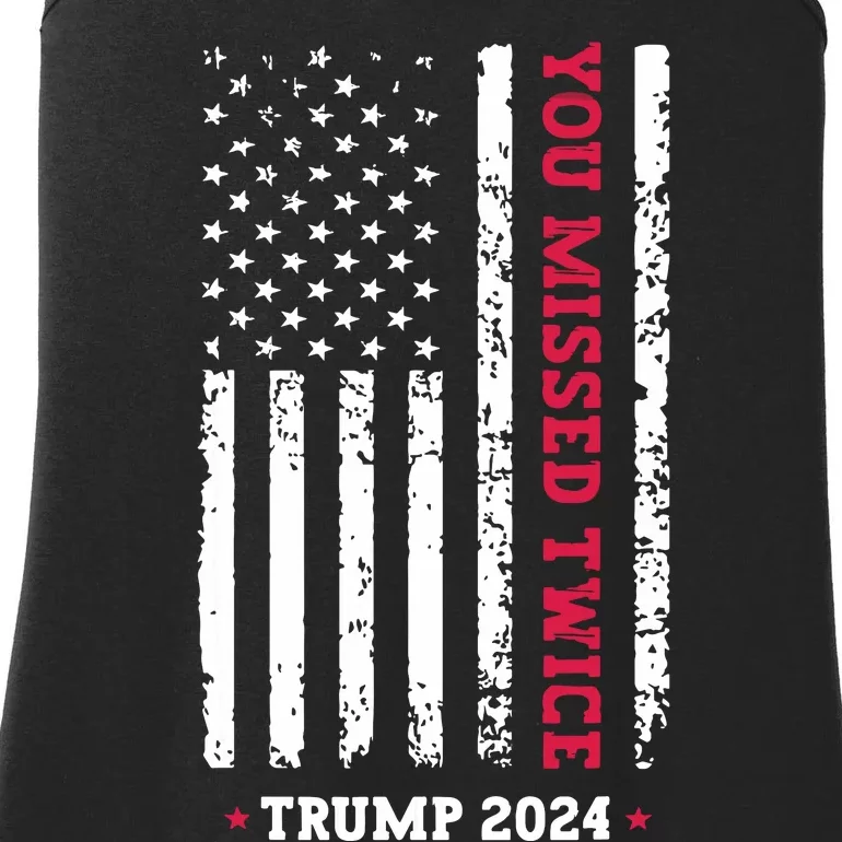 You Missed Twice You Missed Again Trump 2024 Ladies Essential Tank