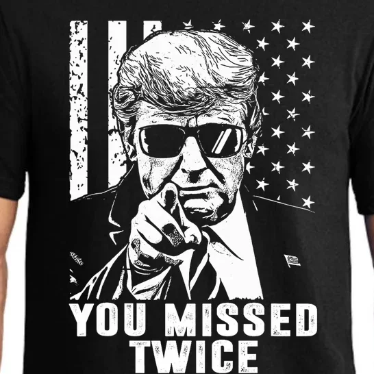 You Missed Twice Trump 2024 Us American Flag Pajama Set