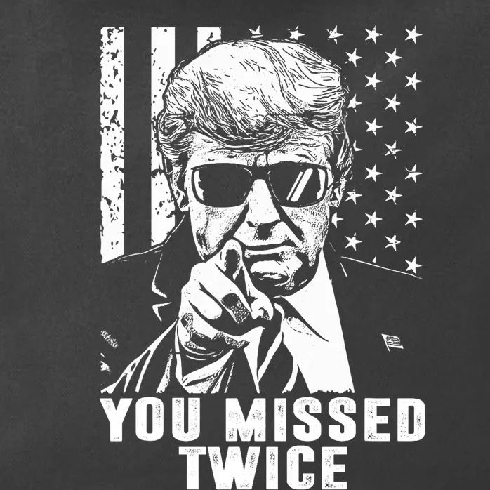 You Missed Twice Trump 2024 Us American Flag Zip Tote Bag