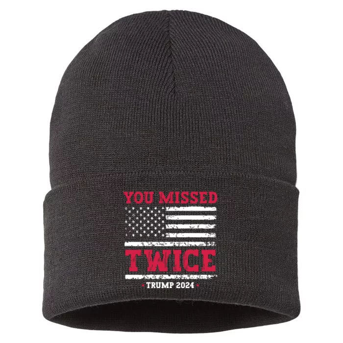 You Missed Twice Trump Assassination Attempt Sustainable Knit Beanie