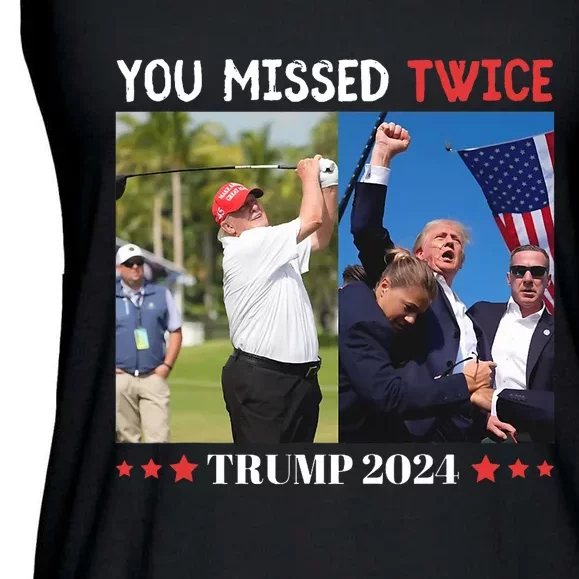 You Missed Twice Trump Florida Trump 2024 Ladies Essential Flowy Tank