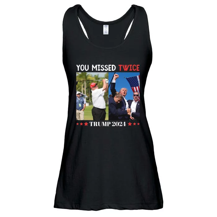 You Missed Twice Trump Florida Trump 2024 Ladies Essential Flowy Tank