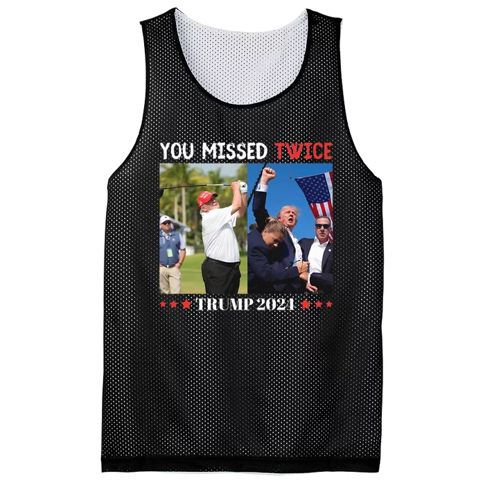 You Missed Twice Trump Florida Trump 2024 Mesh Reversible Basketball Jersey Tank