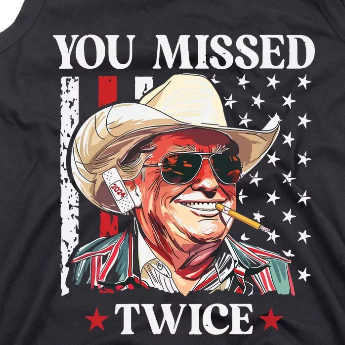 You Missed Twice Western Trump Cowboy Trump 2024 Tank Top