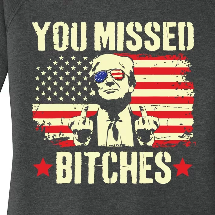 You Missed Trump 2024 You Missed Women's Perfect Tri Tunic Long Sleeve Shirt