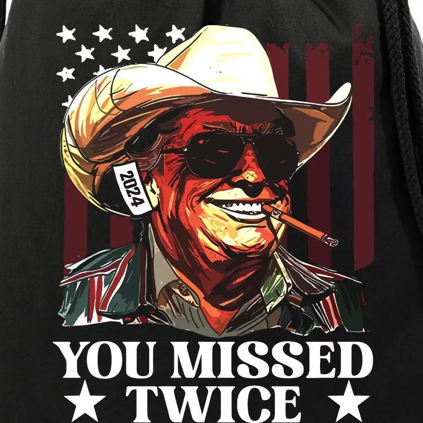 You Missed Twice Trump Wear Your Wit! Drawstring Bag