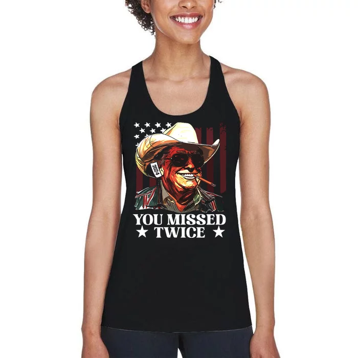 You Missed Twice Trump Wear Your Wit! Women's Racerback Tank