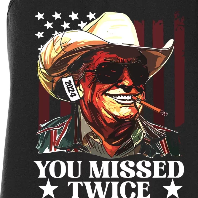 You Missed Twice Trump Wear Your Wit! Women's Racerback Tank