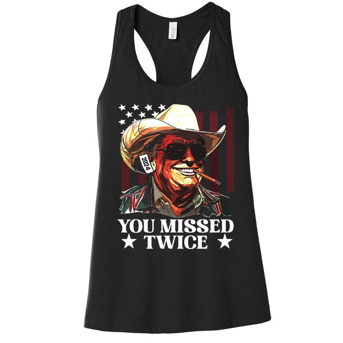 You Missed Twice Trump Wear Your Wit! Women's Racerback Tank