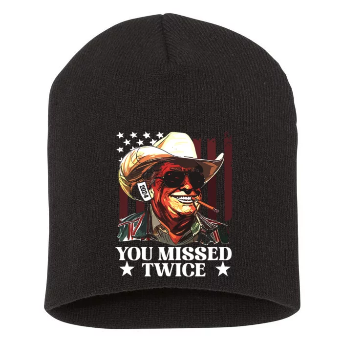 You Missed Twice Trump Wear Your Wit! Short Acrylic Beanie