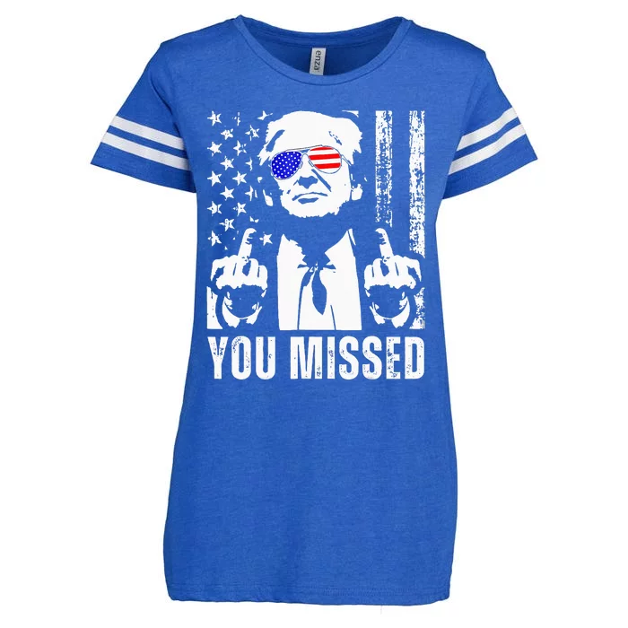 You Missed Trump 2024 Us American Flag Enza Ladies Jersey Football T-Shirt