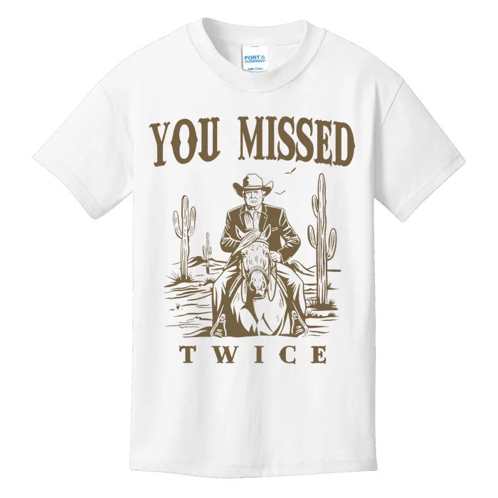 You Missed Twice Trump Cow 2024 Presidential Election Kids T-Shirt