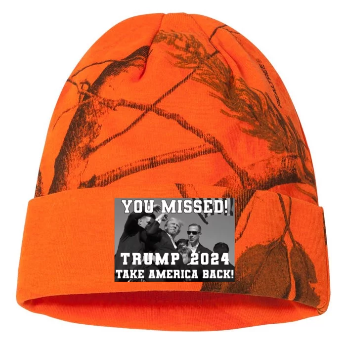 You Missed Trump 2024 Take America Back Pennsylvania Rally Kati - 12in Camo Beanie