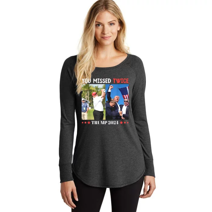 You Missed Twice Trump Florida Trump 2024 Women's Perfect Tri Tunic Long Sleeve Shirt