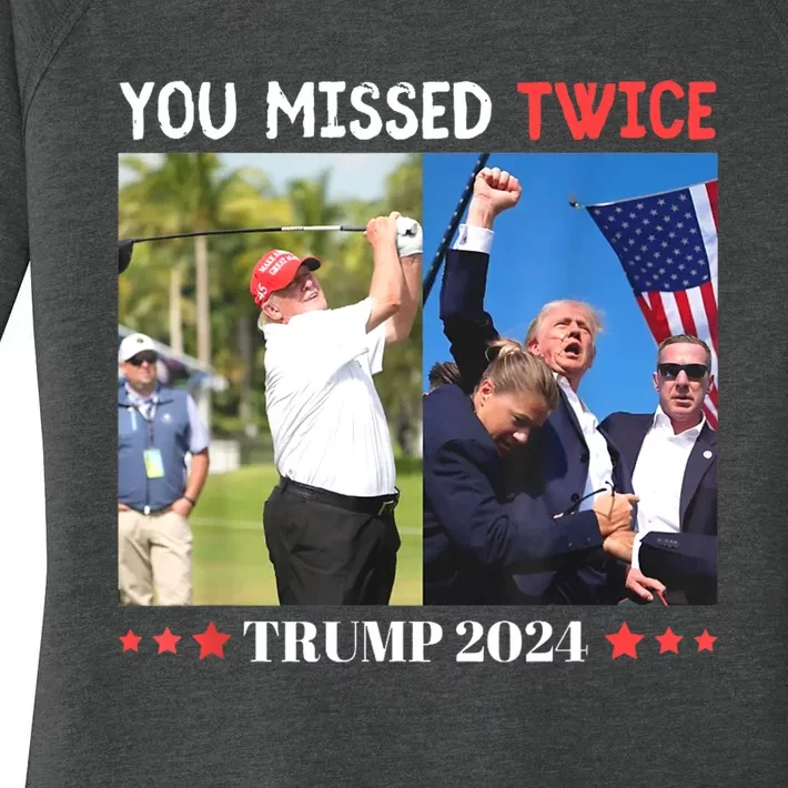 You Missed Twice Trump Florida Trump 2024 Women's Perfect Tri Tunic Long Sleeve Shirt