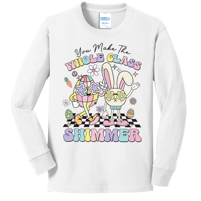 You Made The Hole Class Shimmer Retro Easter Day Teacher Life School Kids Long Sleeve Shirt