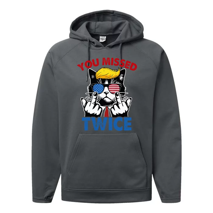 You Missed Twice Trump 2024 Cats For Trump Election Performance Fleece Hoodie