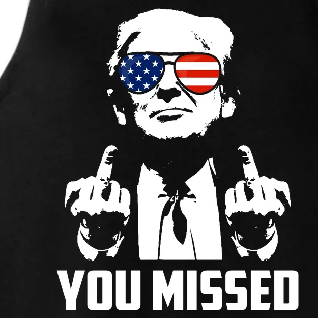 You Missed Trump Middle Finger Usa Funny Ladies Tri-Blend Wicking Tank