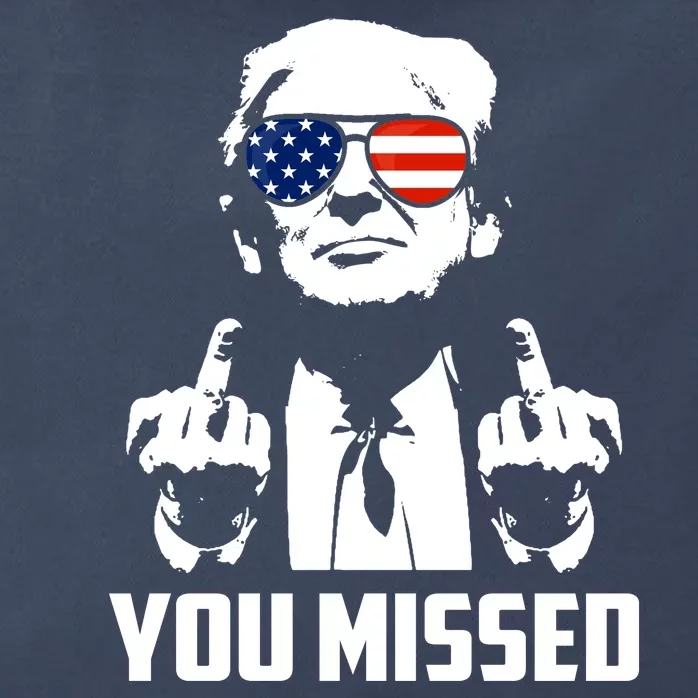 You Missed Trump Middle Finger Usa Funny Zip Tote Bag