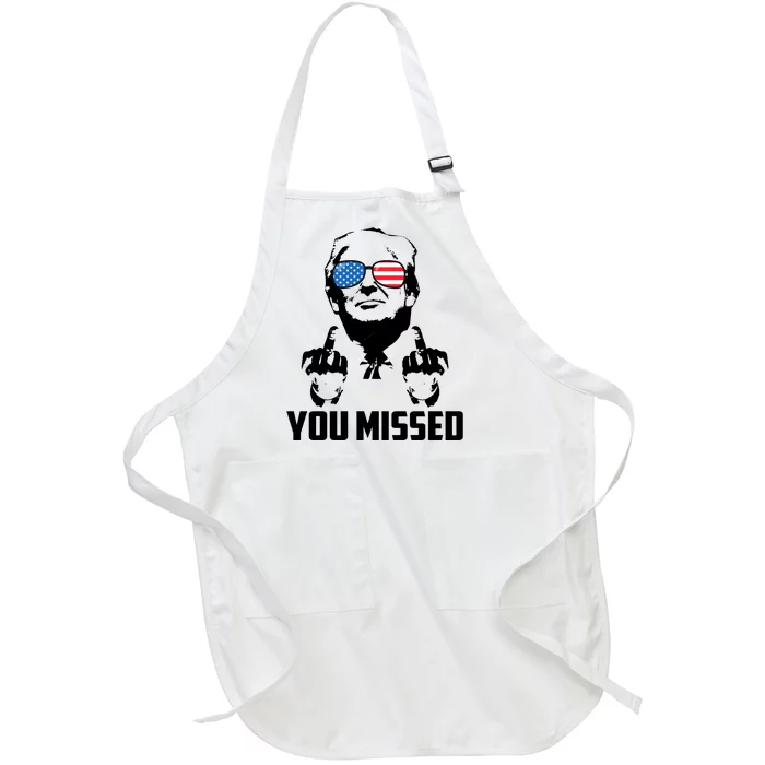 You Missed Trump Middle Finger Usa Funny Full-Length Apron With Pocket