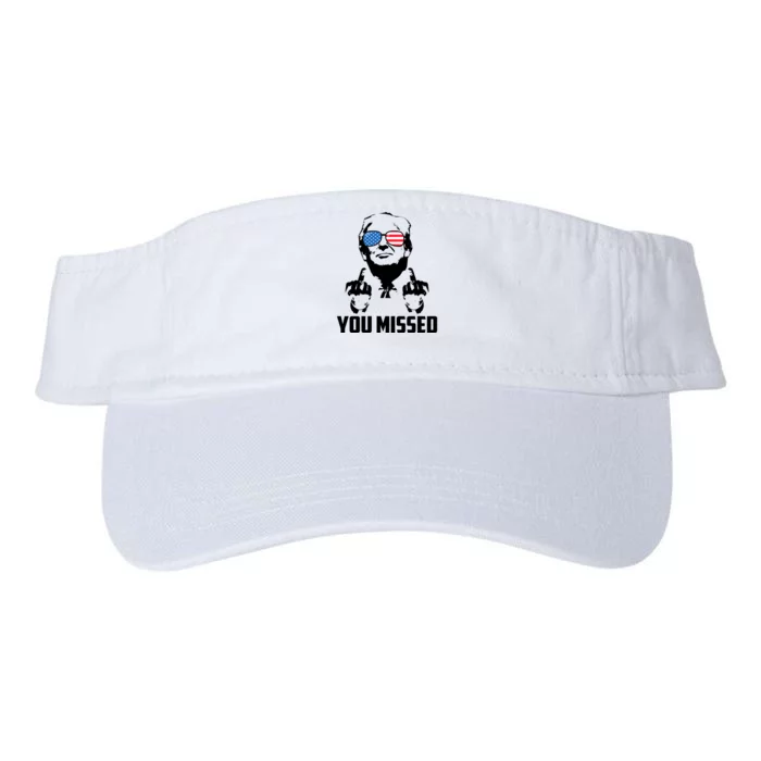 You Missed Trump Middle Finger Usa Funny Valucap Bio-Washed Visor