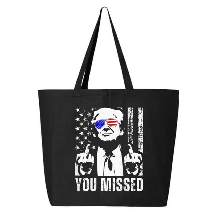 You Missed Trump 2024 Us American Flag 25L Jumbo Tote