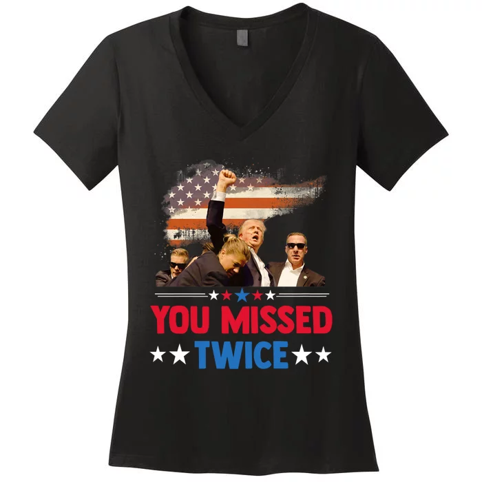 You Missed Twice Women's V-Neck T-Shirt