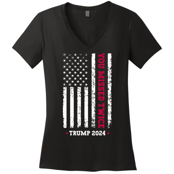 You Missed Twice Women's V-Neck T-Shirt