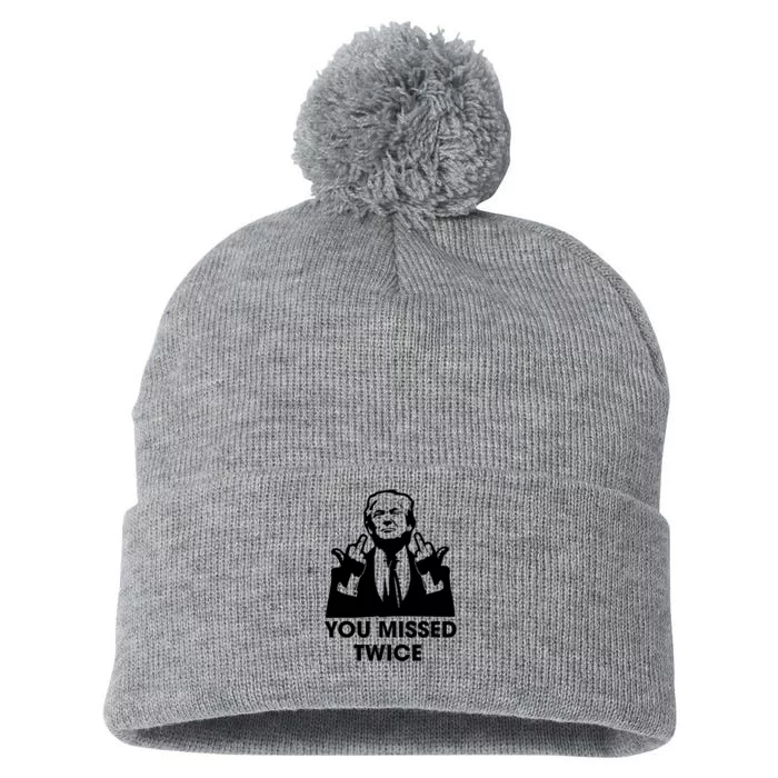 You Missed Twice Pom Pom 12in Knit Beanie