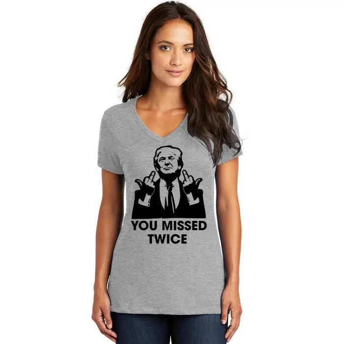 You Missed Twice Women's V-Neck T-Shirt