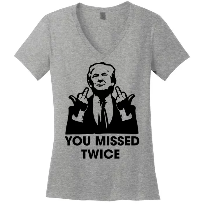 You Missed Twice Women's V-Neck T-Shirt