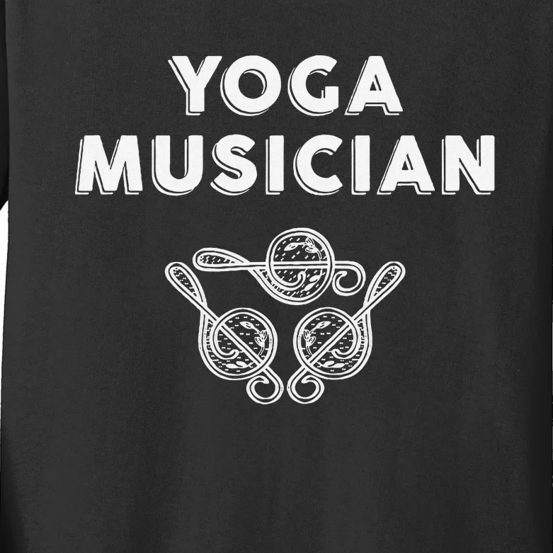 Yoga Musician Treble Clef Zen Music Theory Performing Artist Kids Long Sleeve Shirt