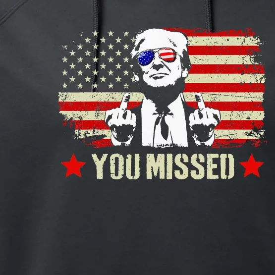 You Missed Usa Flag Donald Trump 2024 Rally Proud American Presidential Election Performance Fleece Hoodie