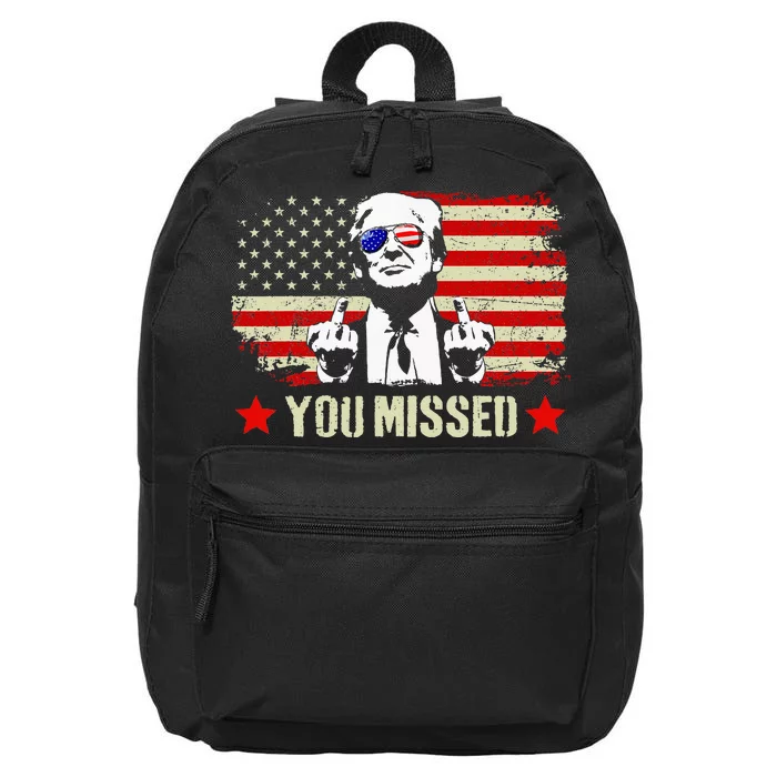 You Missed Usa Flag Donald Trump 2024 Rally Proud American Presidential Election 16 in Basic Backpack