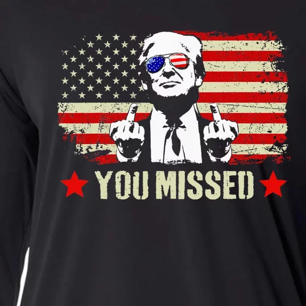 You Missed Usa Flag Donald Trump 2024 Rally Proud American Presidential Election Cooling Performance Long Sleeve Crew