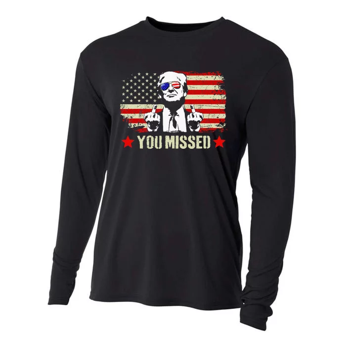 You Missed Usa Flag Donald Trump 2024 Rally Proud American Presidential Election Cooling Performance Long Sleeve Crew