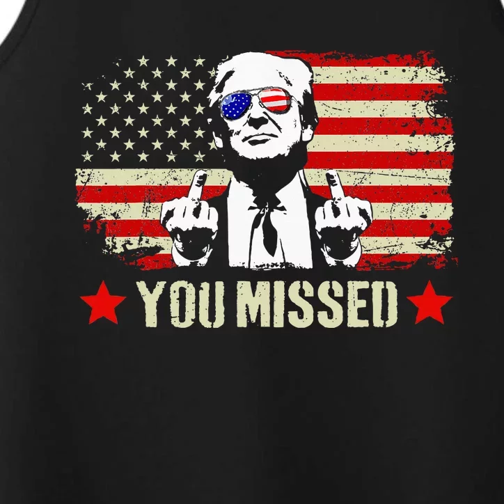 You Missed Usa Flag Donald Trump 2024 Rally Proud American Presidential Election Performance Tank