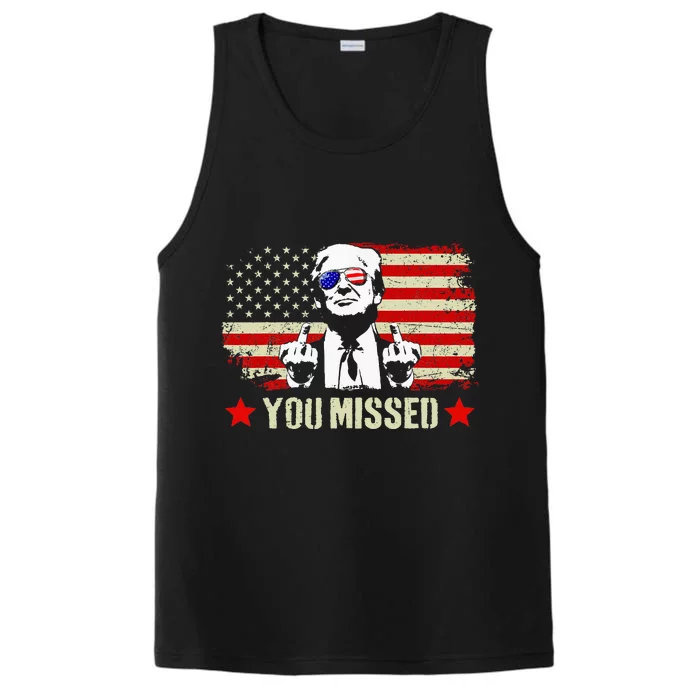 You Missed Usa Flag Donald Trump 2024 Rally Proud American Presidential Election Performance Tank