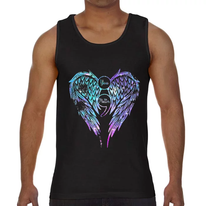 You Matter Wings Suicide Prevention Awareness (On Back) Comfort Colors® Tank Top