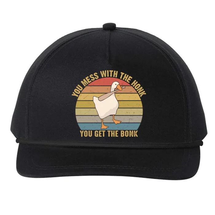 You Mess With The Honk You Get The Bonk Funny Retro Vintage Goose Snapback Five-Panel Rope Hat