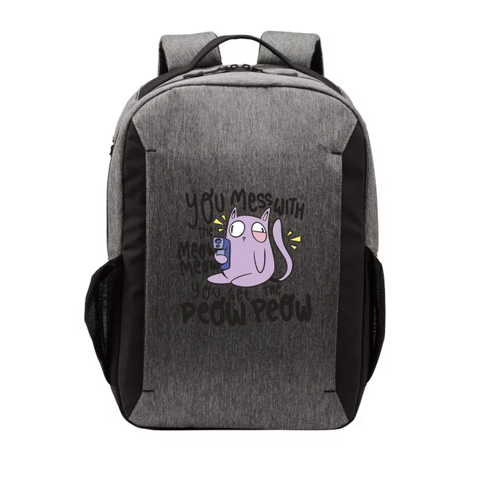 You Mess With The Meow Funny Cat Vector Backpack