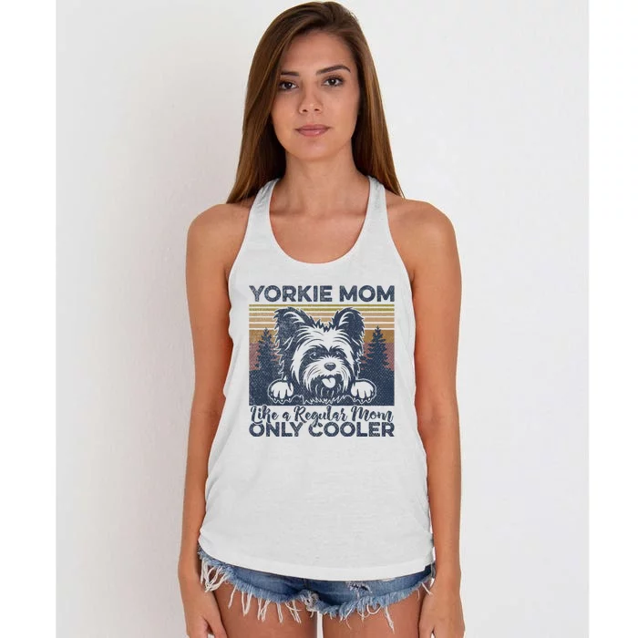 Yorkie Mom Yorkshire Mama Dog Mother York Dog Owner Women's Knotted Racerback Tank