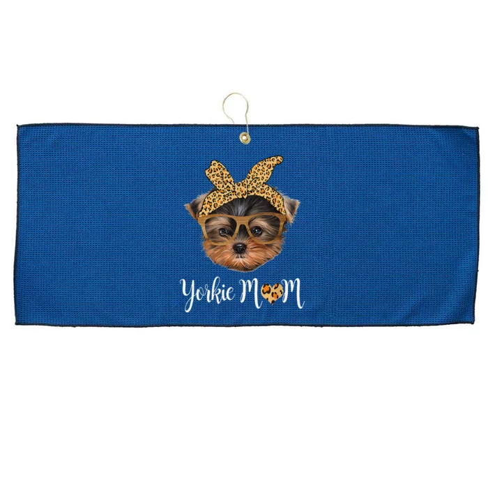 Yorkie Mom Yorkshire Leopard Dog Lovers MotherS Day 2024 Large Microfiber Waffle Golf Towel