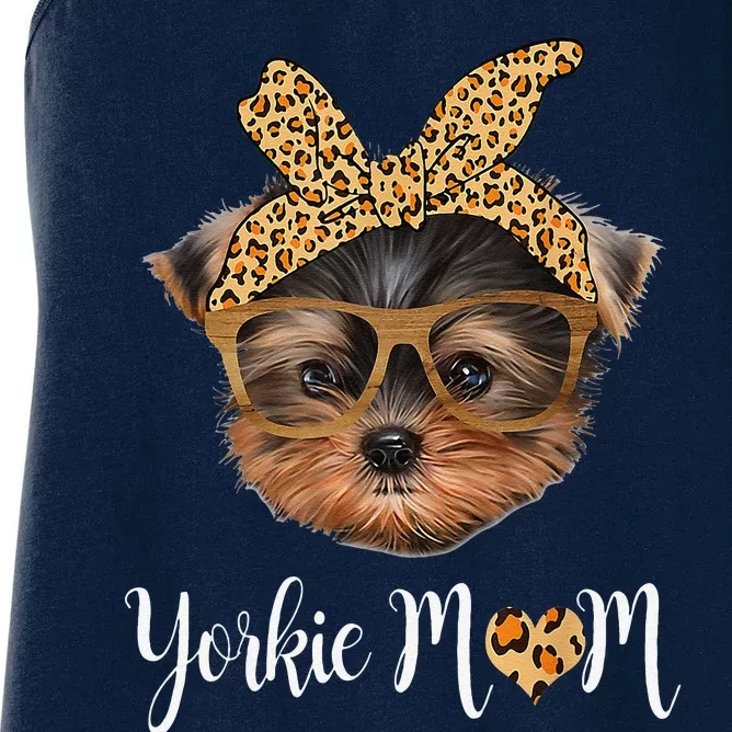 Yorkie Mom Yorkshire Leopard Dog Lovers MotherS Day 2024 Women's Racerback Tank