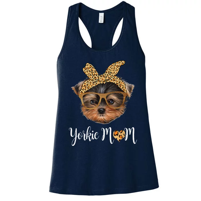 Yorkie Mom Yorkshire Leopard Dog Lovers MotherS Day 2024 Women's Racerback Tank