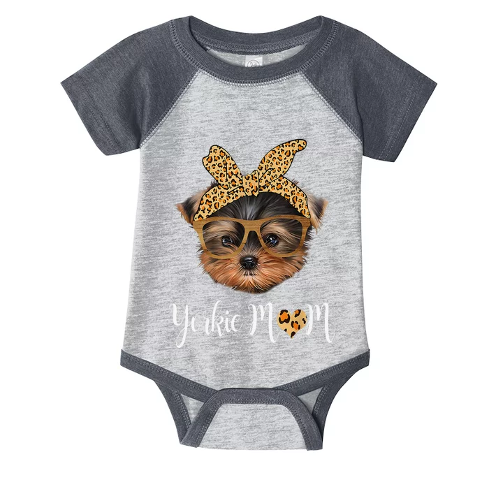 Yorkie Mom Yorkshire Leopard Dog Lovers MotherS Day 2024 Infant Baby Jersey Bodysuit