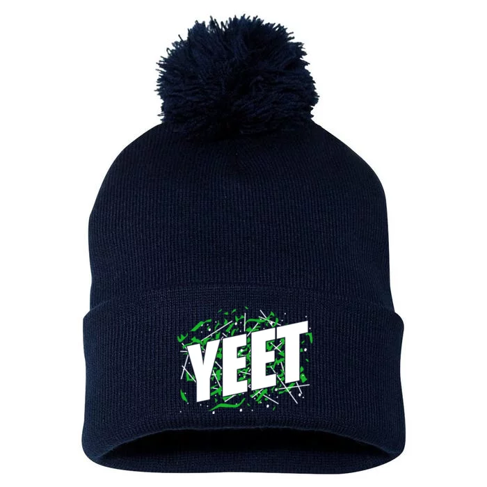 Yeet Meme Pom Pom 12in Knit Beanie