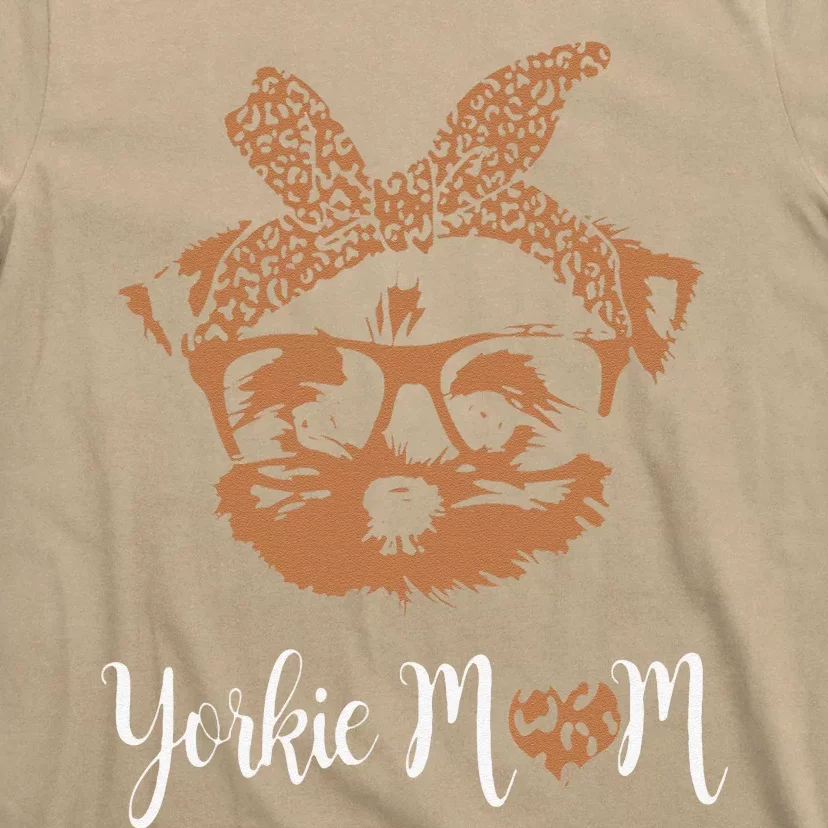 Yorkie Mom Yorkshire Leopard Dog Lovers Mother's Day Gift T-Shirt