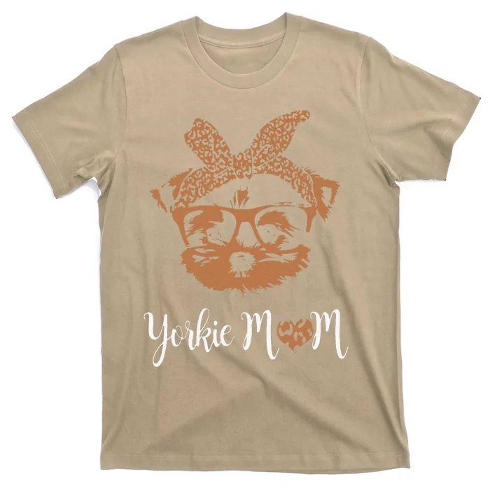 Yorkie Mom Yorkshire Leopard Dog Lovers Mother's Day Gift T-Shirt